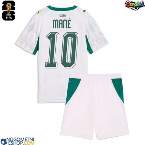 Otroški Nogometni dresi Senegal Sadio Mane #10 Domači SP 2026 Kratek Rokav (+ Kratke hlače)